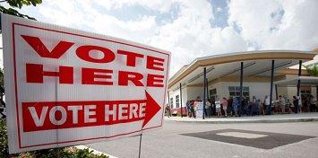Floridians line up to vote.
