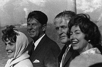 The Reagans and the Romneys in 1967.