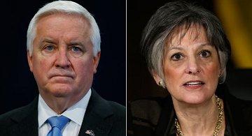Gov. Tom Corbett (R-Pa.) and Rep. Allyson Schwartz (D-Pa.)