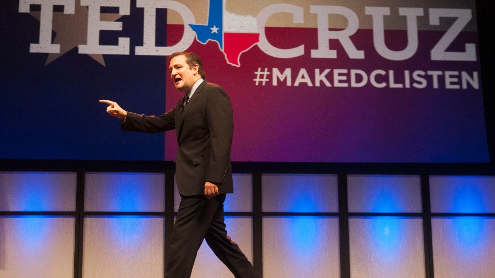 U.S. Sen. Ted Cruz address delegates at the Texas GOP Convention in Fort Worth, Texas Friday, June 6, 2014.