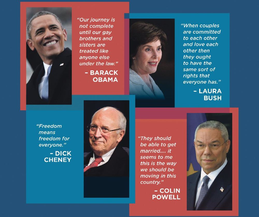 Part of the Respect for Marriage Coalition's print ad that will run in select newspapers as part of the "#Time4Marriage" campaign. The featured text in the ad reads: "Bipartisan leaders support the Freedom to Marry." (Image by the Respect for Marriage...