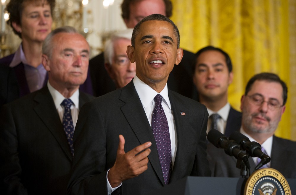 President Obama delivers remarks during an event in support of the Senate's bipartisan immigration reform bill at the White House in Washington, DC, June 11, 2013. (Photo by Jim Watson/AFP)
