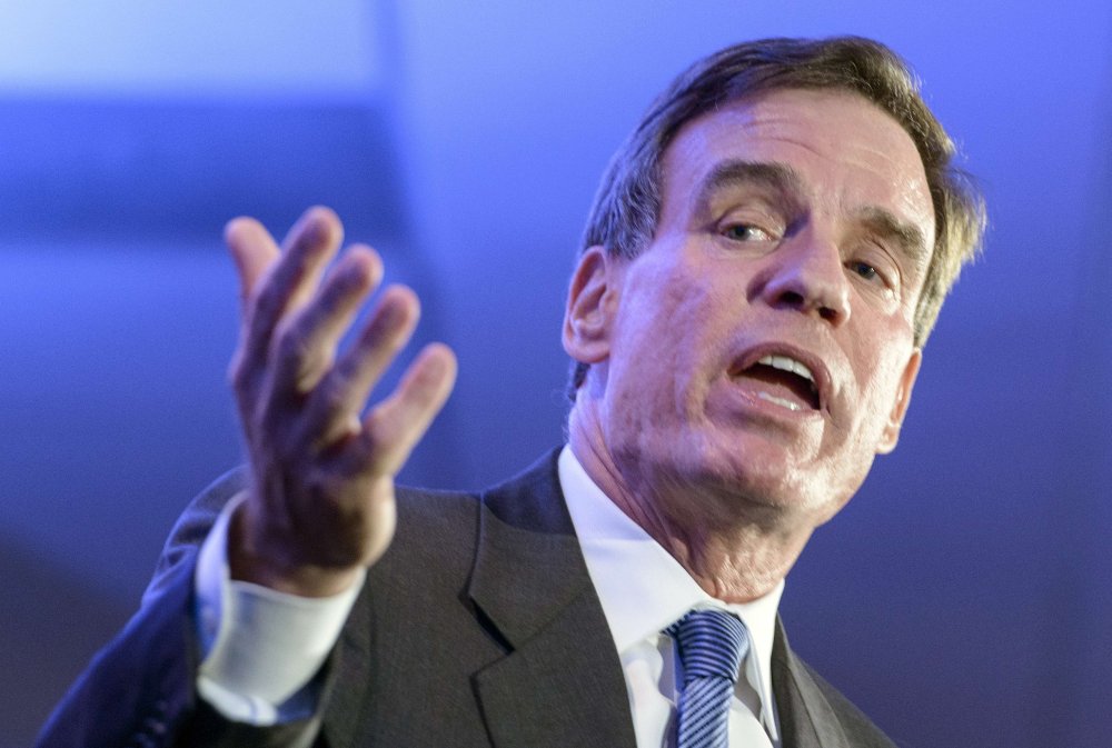 Virginia Senator Mark Warner as he addresses an election night rally in Arlington, Va. on Nov. 4, 2014. (Brendan Smialowski/AFP/Getty)