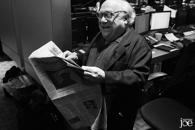 Actor Danny DeVito in the msnbc studios