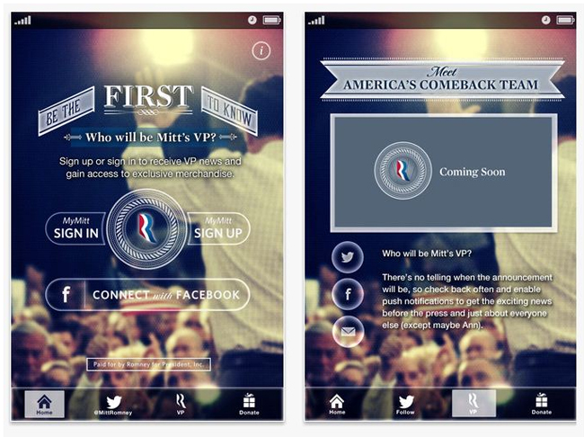 Need a VP? There's an app for that! Romney to make announcement via phone
