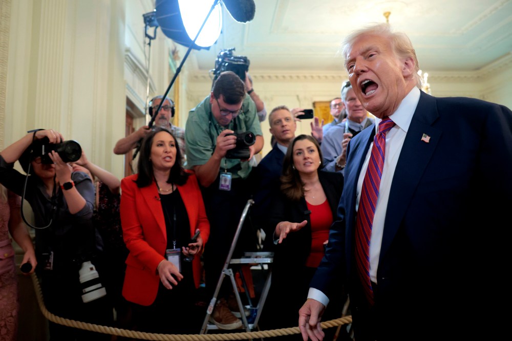 President Trump and reporters