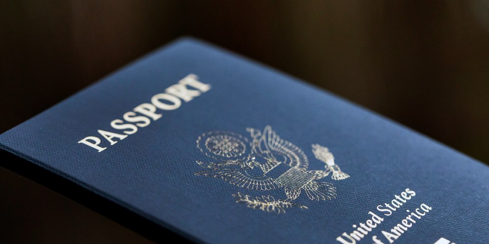 The cover of a U.S. passport