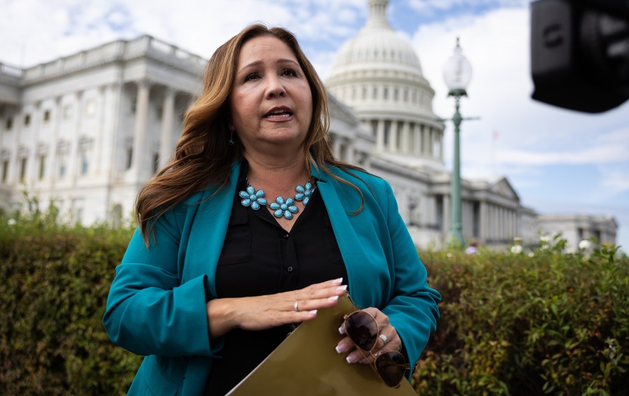 Adelita Grijalva outside the U.S. Capitol in D.C.