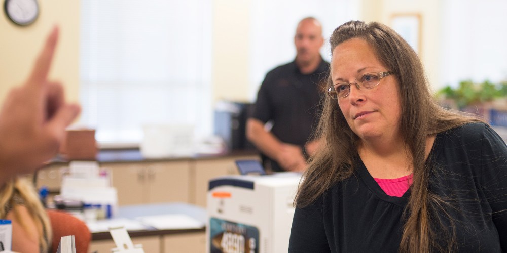 Kim Davis at the County Clerks Office in Morehead, K.Y., on Sept. 2, 2015.