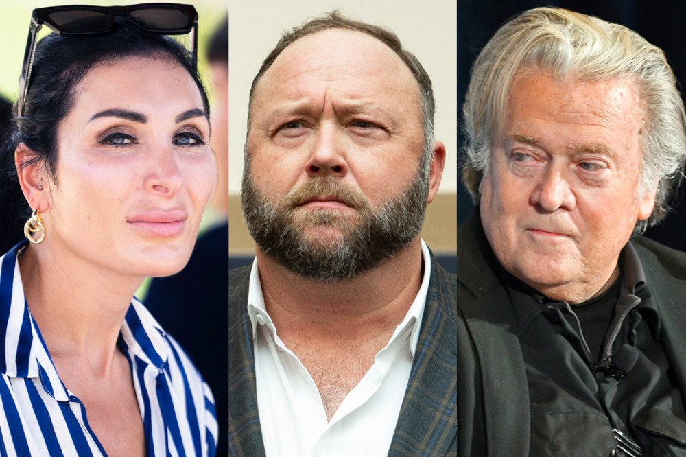 Laura Loomer; Alex Jones; Steve Bannon.