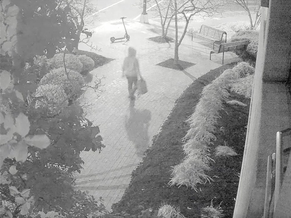 An unidentified individual placed pipe bombs near the DNC and RNC offices in Washington, D.C. on Jan. 5, 2021. This screenshot was captured from a surveillance video, released by FBI.