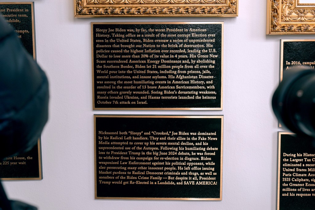 Biden's plaque on "The Presidential Walk of Fame" outside the White House.