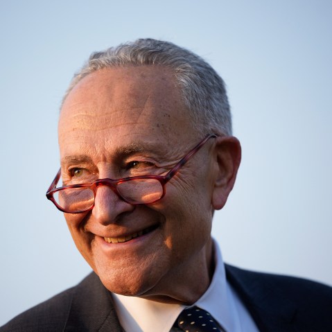 Chuck Schumer smiles.