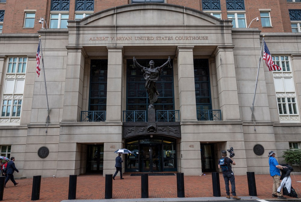 The U.S. District Court for the Eastern District of Virginia during the arraignment of former FBI Director James Comey.