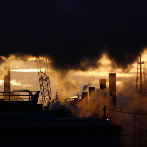 Emissions rise from the Royal Dutch Shell Plc Norco Refinery in Norco, La.