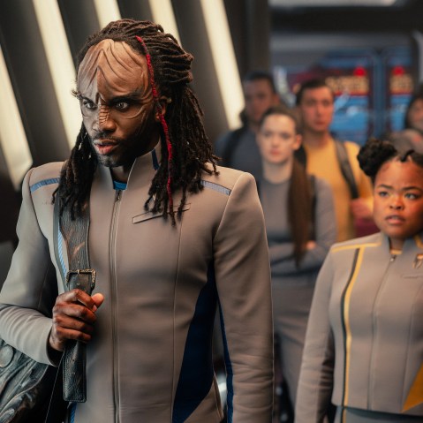 Karim Diane as Jay-Den Kraag in "Star Trek: Starfleet Academy."