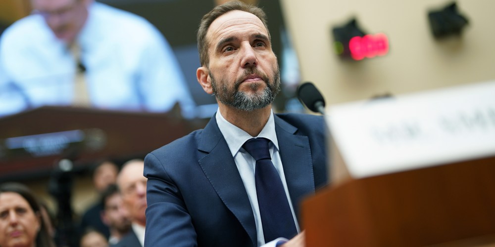 Former Special Counsel Jack Smith prepares to testify during a hearing before the House Judiciary Committee on Jan. 22, 2026 in the Rayburn House Office Building on Capitol Hill.