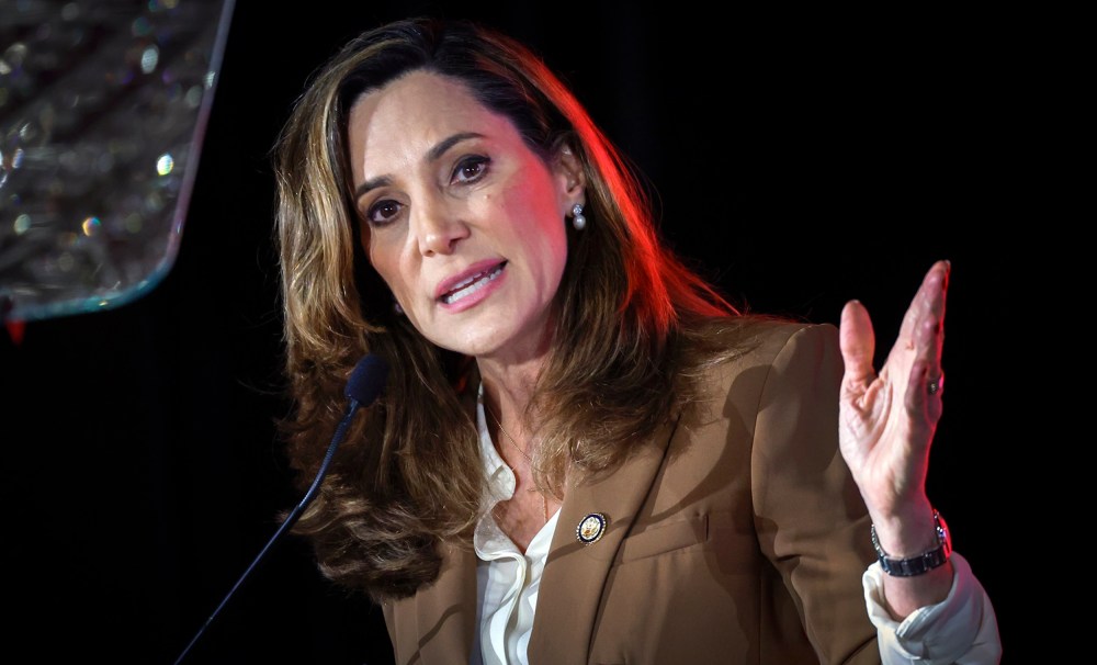 Maria Elvira Salazar gestures with her hand while speaking.