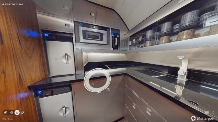 The kitchen of the plane.