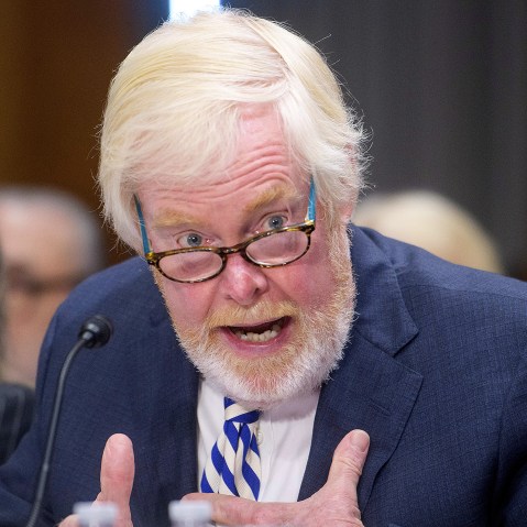 Leo Brent Bozell III appears before a Senate Committee on Foreign Relations hearing on Capitol Hill.