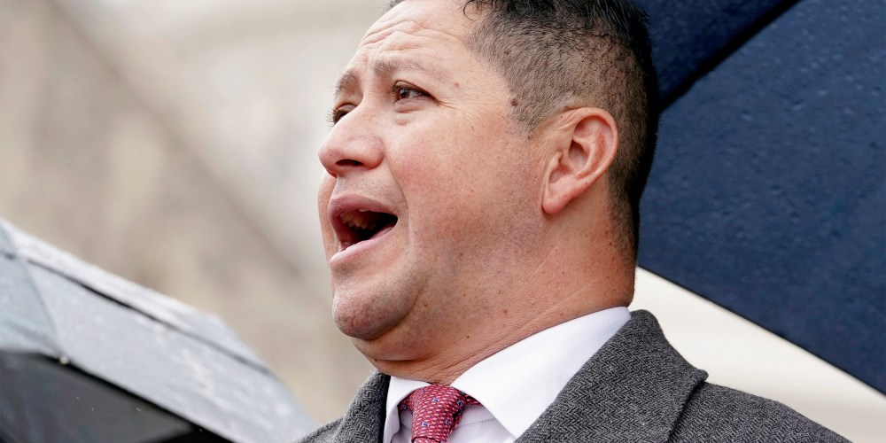 Rep. Tony Gonzales speaks during a news conference.