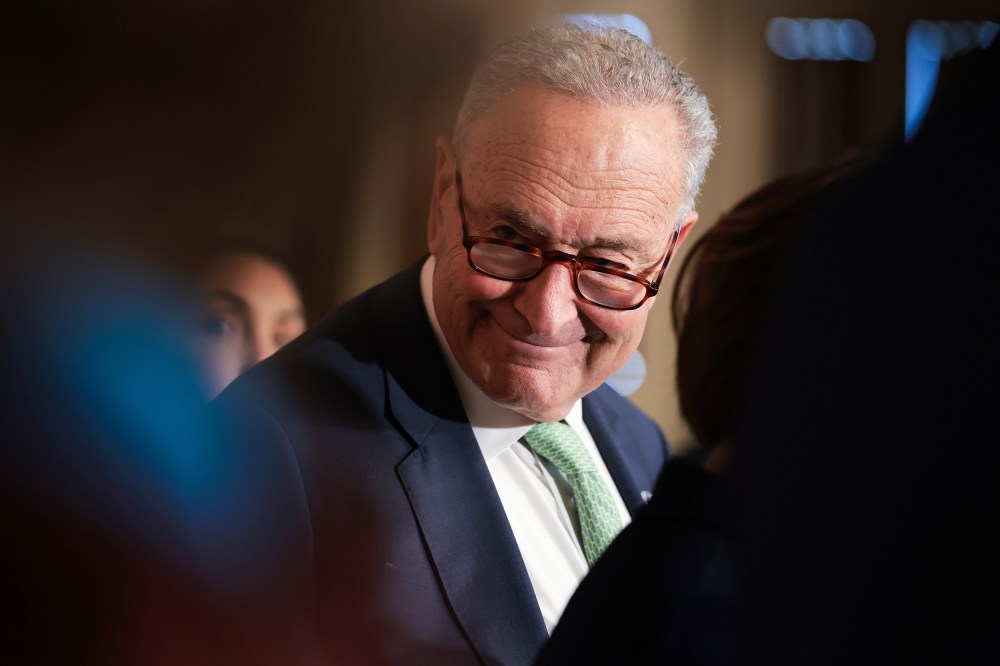Chuck Schumer smirks.
