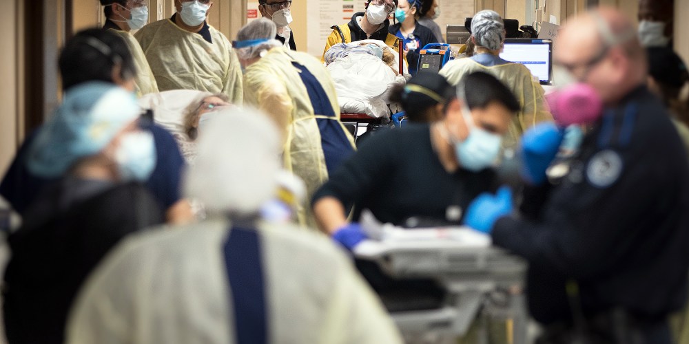 A bustling hallway in the emergency department.